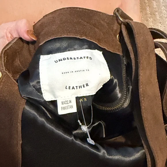 New Free People Understated Leather Hold Your Horses Suede Studded Mini Dress - Picture 5 of 5